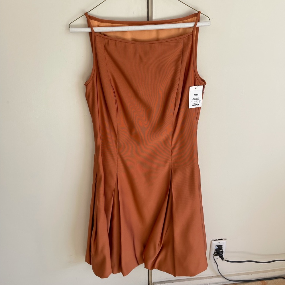 Tom And Linda Pratt Orange Silk Bubble Dress